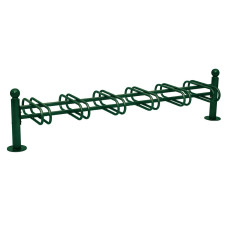 Fahrradständer Province Kugel, doppelseitig, 12 Fahrräder, PROCITY: Metall - Moosgrün, auf Bodenplatten