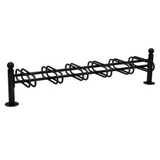 Fahrradständer Province Kugel, doppelseitig, 12 Fahrräder, PROCITY: Metall - Tiefschwarz, auf Bodenplatten