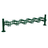 Fahrradständer Province City, doppelseitig, 12 Fahrräder, PROCITY: Metall - Moosgrün, auf Bodenplatten