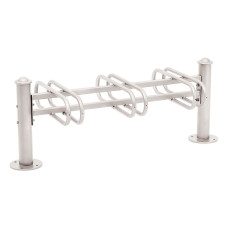 Bicycle Stand Province Agora, double-sided, 6 bicycles, PROCITY: Metal - Silk Grey, on Base Plates.