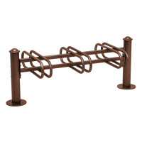 Bicycle stand Province Agora, double-sided, 6 bikes, PROCITY: Metal - chocolate brown, on ground plates.