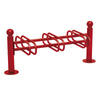 Fahrradständer Province Kugel, doppelseitig, 6 Fahrräder, PROCITY: Metall - Purpurrot, auf Bodenplatten