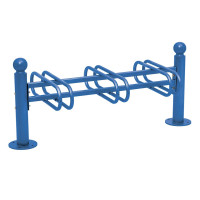 Fahrradständer Province Kugel, doppelseitig, 6 Fahrräder, PROCITY: Metall - Enzianblau, auf Bodenplatten