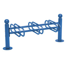 Bicycle stand Province Ball, double-sided, 6 bicycles, PROCITY: Metal - Enzian Blue, on base plates.