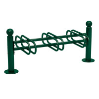 Fahrradständer Province Kugel, doppelseitig, 6 Fahrräder, PROCITY: Metall - Moosgrün, auf Bodenplatten