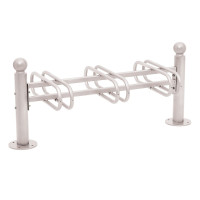 Fahrradständer Province Kugel, doppelseitig, 6 Fahrräder, PROCITY: Metall - Seidengrau, auf Bodenplatten
