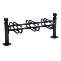 Fahrradständer Province Kugel, doppelseitig, 6 Fahrräder, PROCITY: Metall - Tiefschwarz, auf Bodenplatten