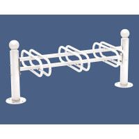Bicycle Stand Province Kugel, double-sided, 6 bicycles, PROCITY: Metal - Pure White, on base plates.