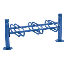 Bicycle stand Province City, double-sided, 6 bicycles, PROCITY: Metal - Gentian Blue, on base plates.