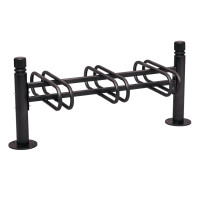 Bike rack Province City, double-sided, 6 bikes, PROCITY: Metal - Deep black, on floor plates.
