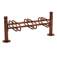 Bicycle rack Province City, double-sided, 6 bicycles, PROCITY: Metal - Rust Corten Effect, on base plates.