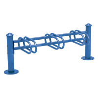 Fahrradständer Province Agora, einseitig, 3 Fahrräder, PROCITY: Metall - Enzianblau, auf Bodenplatten
