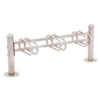 Fahrradständer Province Agora, einseitig, 3 Fahrräder, PROCITY: Metall - Seidengrau, auf Bodenplatten