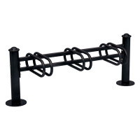 Bicycle rack Province Agora, one-sided, 3 bicycles, PROCITY: Metal - Deep Black, on base plates.
