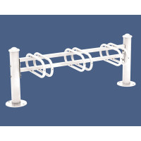 Bike stand Province Agora, single-sided, 3 bicycles, PROCITY: Metal - Pure White, on floor plates.
