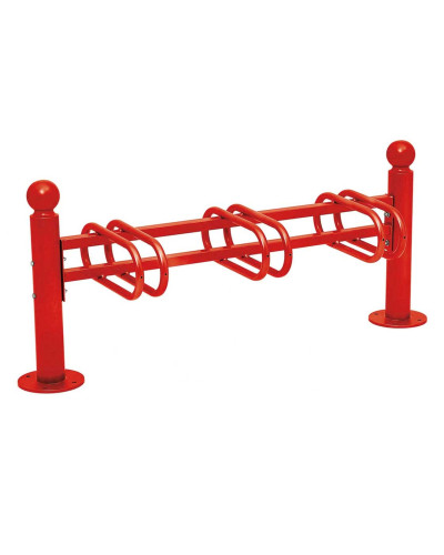 Fahrradständer Province Kugel, einseitig, 3 Fahrräder, PROCITY: Metall - Verkehrsrot, auf Bodenplatten - Kauf und Lieferung in unserem Online-Shop!