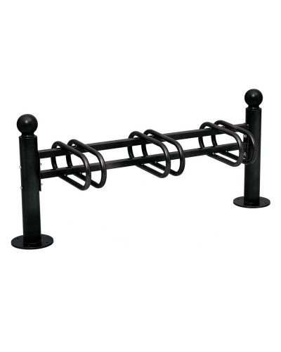 Fahrradständer Province Kugel, einseitig, 3 Fahrräder, PROCITY: Metall - Tiefschwarz, auf Bodenplatten - Kaufen Sie im Online-Shop