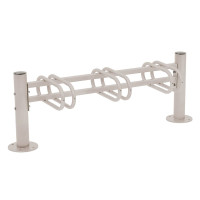 Fahrradständer Province gebürsteter Edelstahl, einseitig, 3 Fahrräder, PROCITY: Metall - Seidengrau, auf Bodenplatten