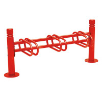 Fahrradständer Province City, einseitig, 3 Fahrräder, PROCITY: Metall - Verkehrsrot, auf Bodenplatten