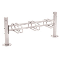 Bike stand Province City, one-sided, 3 bikes, PROCITY: Metal - Silk Grey, on floor plates.