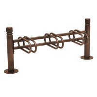 Fahrradständer Province City, einseitig, 3 Fahrräder, PROCITY: Metall - Schokoladenbraun, auf Bodenplatten