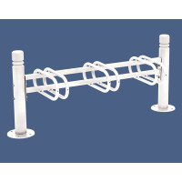 Bicycle stand Province City, one-sided, 3 bicycles, PROCITY: Metal - Pure White, on floor plates