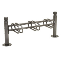 Bicycle Stand Province City, single-sided, 3 bicycles, Procity: Metal - Procity Gray, on floor plates.