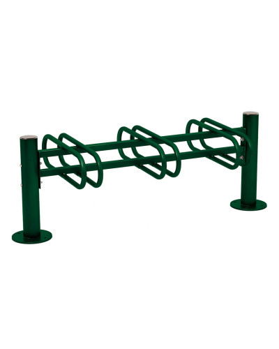 Fahrradständer Province gebürsteter Edelstahl, doppelseitig, 6 Fahrräder, PROCITY: Metall - Moosgrün, auf Bodenplatten - Kaufen Sie im Online-Shop mit Lieferung.