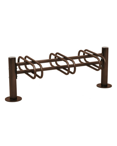 Fahrradständer Province gebürsteter Edelstahl, doppelseitig, 6 Fahrräder, PROCITY: Metall - Schokoladenbraun, auf Bodenplatten - Kaufen Sie im Online-Shop.