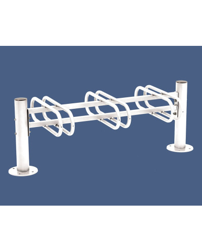 Kaufen Sie Fahrradständer Province aus gebürstetem Edelstahl, doppelseitig, für 6 Fahrräder, PROCITY: Metall - Reinweiß, auf Bodenplatten online