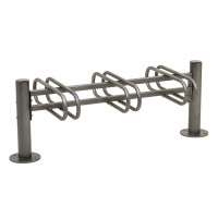 Fahrradständer Province gebürsteter Edelstahl, doppelseitig, 6 Fahrräder, PROCITY: Metall - Procity Grau, auf Bodenplatten