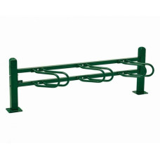 Bicycle rack Convi, 3 bicycles, PROCITY: Metal - Moss Green, on base plates