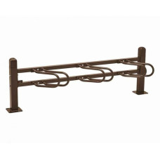 Bicycle rack Convi, 3 bicycles, PROCITY: Metal - Chocolate Brown, on base plates.