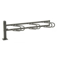 Bicycle Stand Convi, expansion, 3 bicycles, Procity: Metal - Procity Gray, on floor plates.