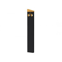 Bicycle Rack Silaos, 1 Bike, PROCITY: Metal and Wood - Deep Black / Material: Light Oak, for Embedding