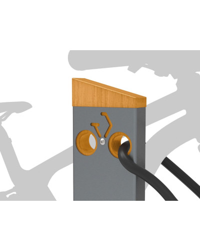 Buy Bicycle rack Silaos, 1 bike, PROCITY: Metal and Wood - Gentian Blue / Material: Mahogany, for embedding Online - Shop. Delivery