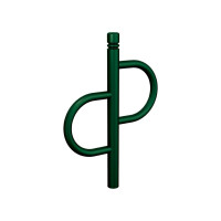 Bicycle Rack Province Tradition City, 1 Bicycle, PROCITY: Metal and Wood - Moss Green, for Embedding