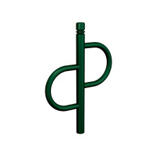 Bicycle Rack Province Tradition City, 1 Bicycle, PROCITY: Metal and Wood - Moss Green, for Embedding