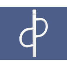 Bicycle Rack Province Tradition City, 1 Bicycle, PROCITY: Metal and Wood - Pure White, for Embedding.