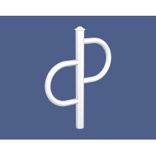 Bike rack Province Tradition Agora, 1 bike, PROCITY: Metal and Wood - Pure White, for embedding.