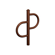 Bike Rack Province Tradition Agora, 1 Bike, PROCITY: Metal and Wood - Rust Corten Effect, for Embedding