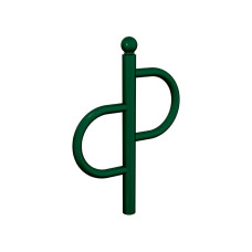 Bike rack Province Tradition Sphere, 1 bike, PROCITY: metal and wood - moss green, for embedding.