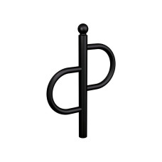 Bicycle Rack Province Tradition Sphere, 1 Bicycle, PROCITY: Metal and Wood - Deep Black, for Embedding.