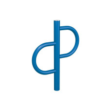 Bicycle rack Province Tradition brushed stainless steel, 1 bike, PROCITY: metal and wood - gentian blue, for embedding.