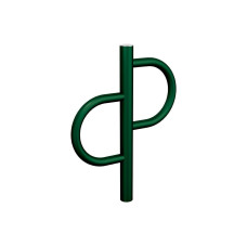 Bicycle Rack Province Tradition Brushed Stainless Steel, 1 Bike, PROCITY: Metal and Wood - Moss Green, for Embedding