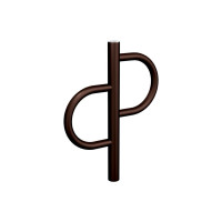 Bicycle rack Province Tradition brushed stainless steel, 1 bike, PROCITY: metal and wood - chocolate brown, for embedding.
