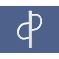 Province Tradition Bicycle Stand, Brushed Stainless Steel, 1 Bike, Metall and Wood - Pure White, for Embedding.