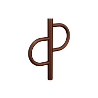 Bicycle rack Province Tradition brushed stainless steel, 1 bicycle, PROCITY: metal and wood - Rust Corten effect, for embedding.