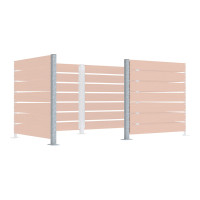 Garbage Bins Privacy Screen Modular System - End Post made of Steel (H 1500 mm) - Hot-Dip Galvanized, on Base Plates.