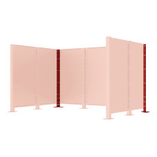 Waste Bin Privacy Screen Modular System - Corner Posts Made of Steel (H 1500 mm) - Purple, on Base Plates